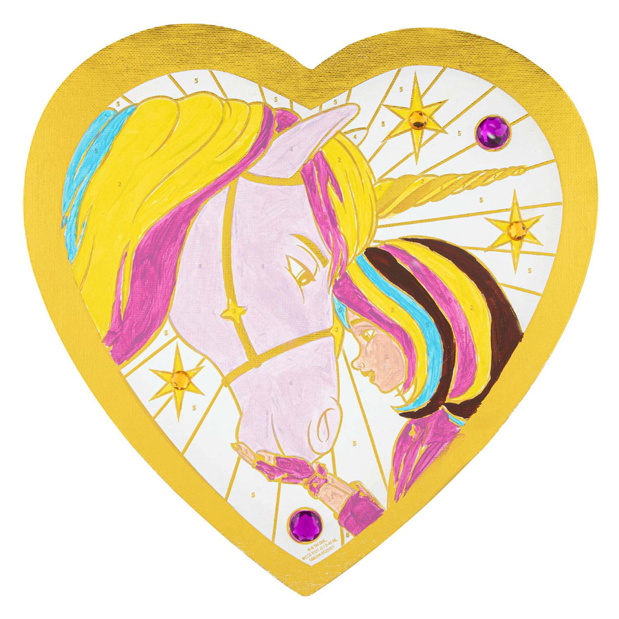Unicorn Academy Peinture par numéros Cœur métallisé