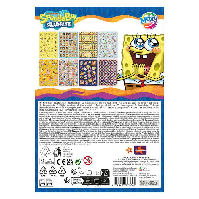 Livre d'autocollants Bob l'éponge A5 - 8 feuilles