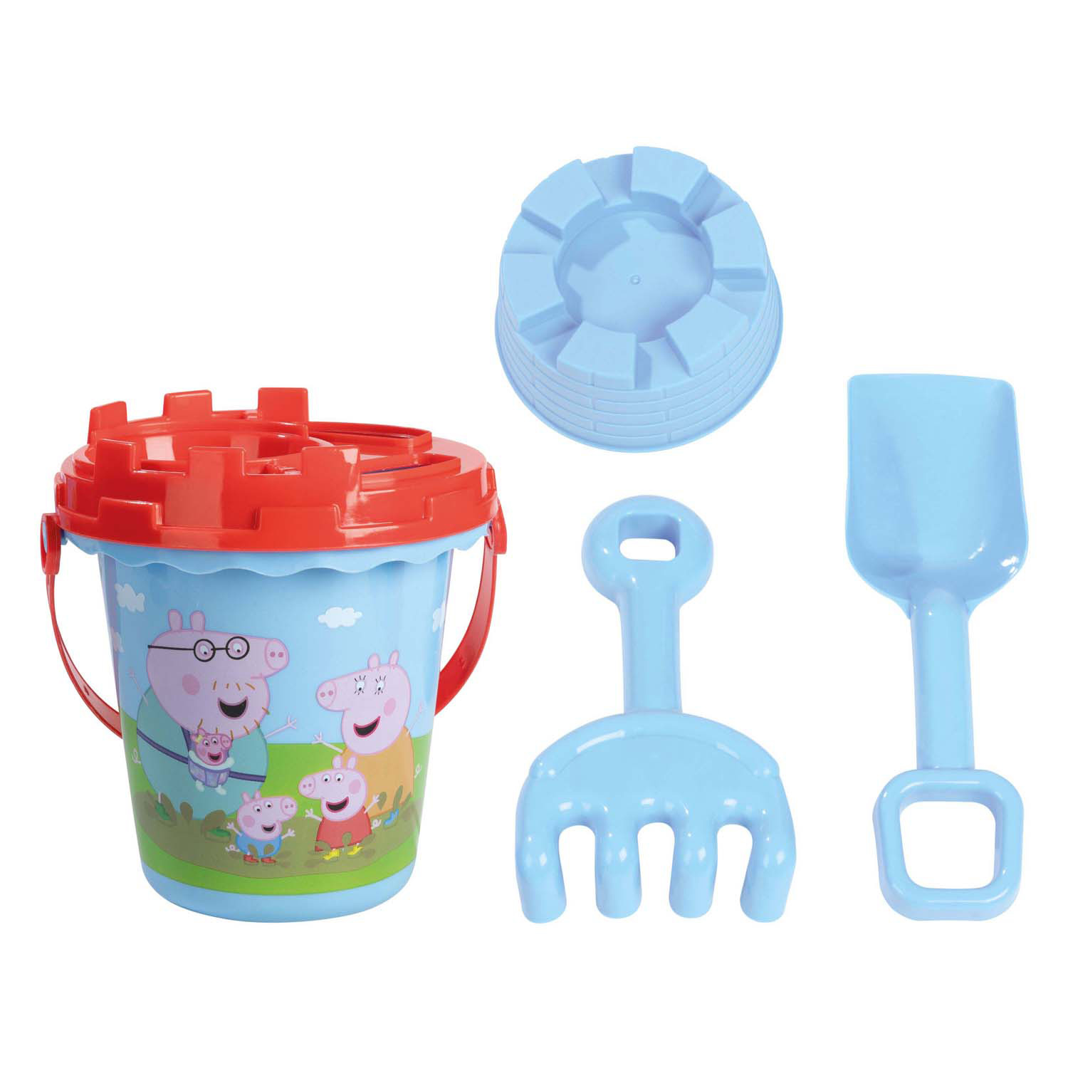 Seau de plage Peppa Pig bleu - 5 pièces