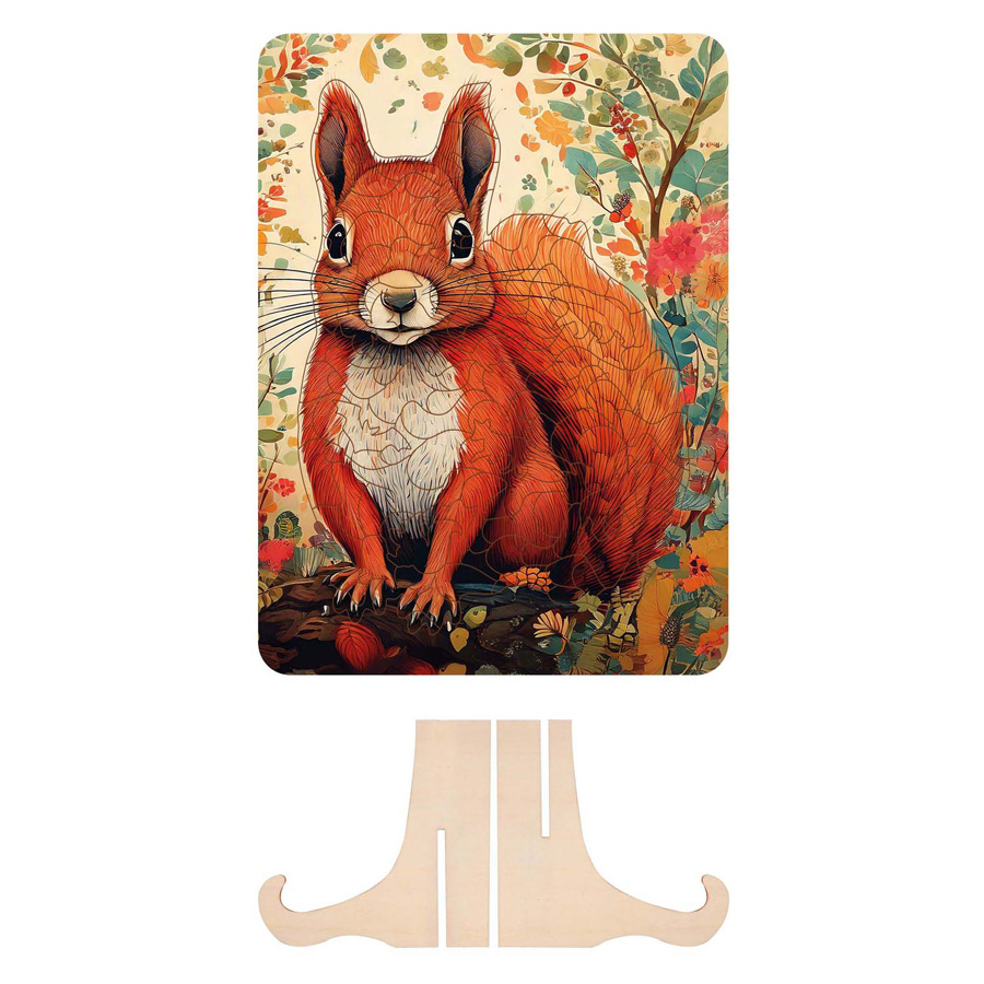 Houten Puzzel Eekhoorn - Unieke Vormen - 130st.