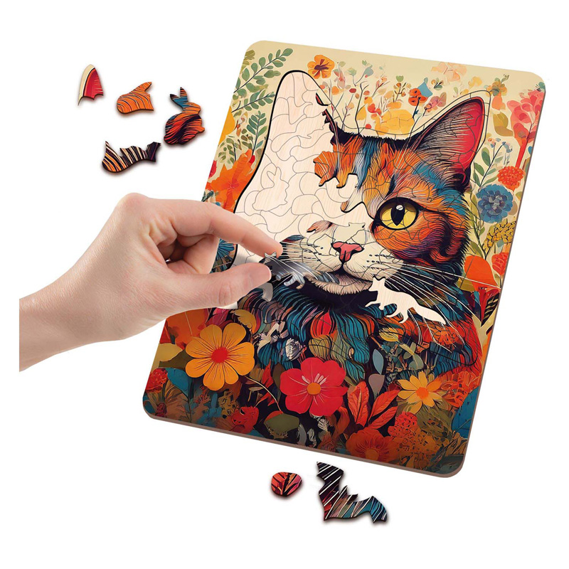 Houten Puzzel Kat - Unieke Vormen - 130st.