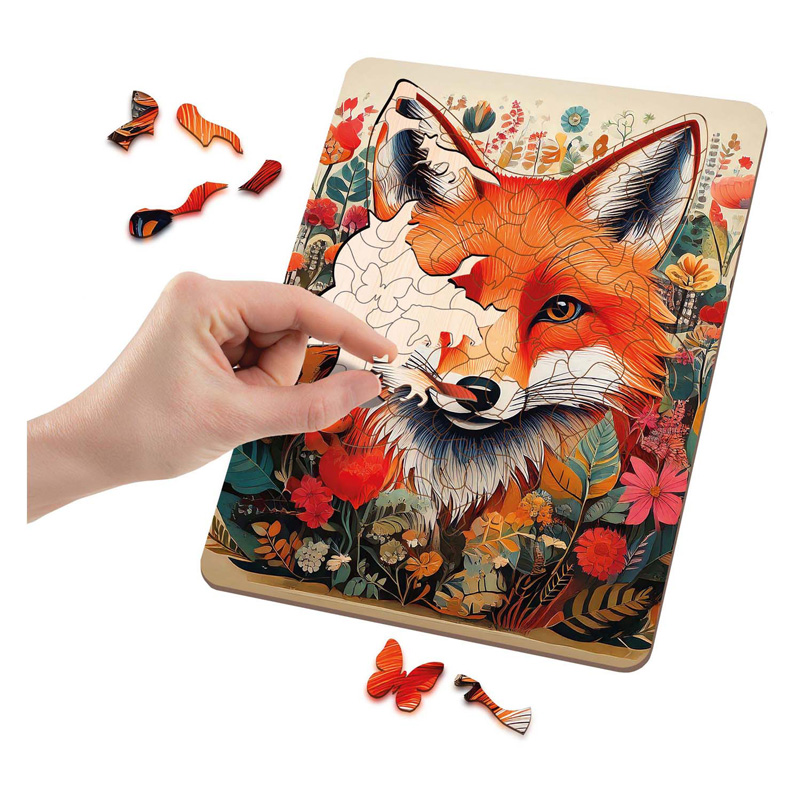 Houten Puzzel Vos - Unieke Vormen - 130st.