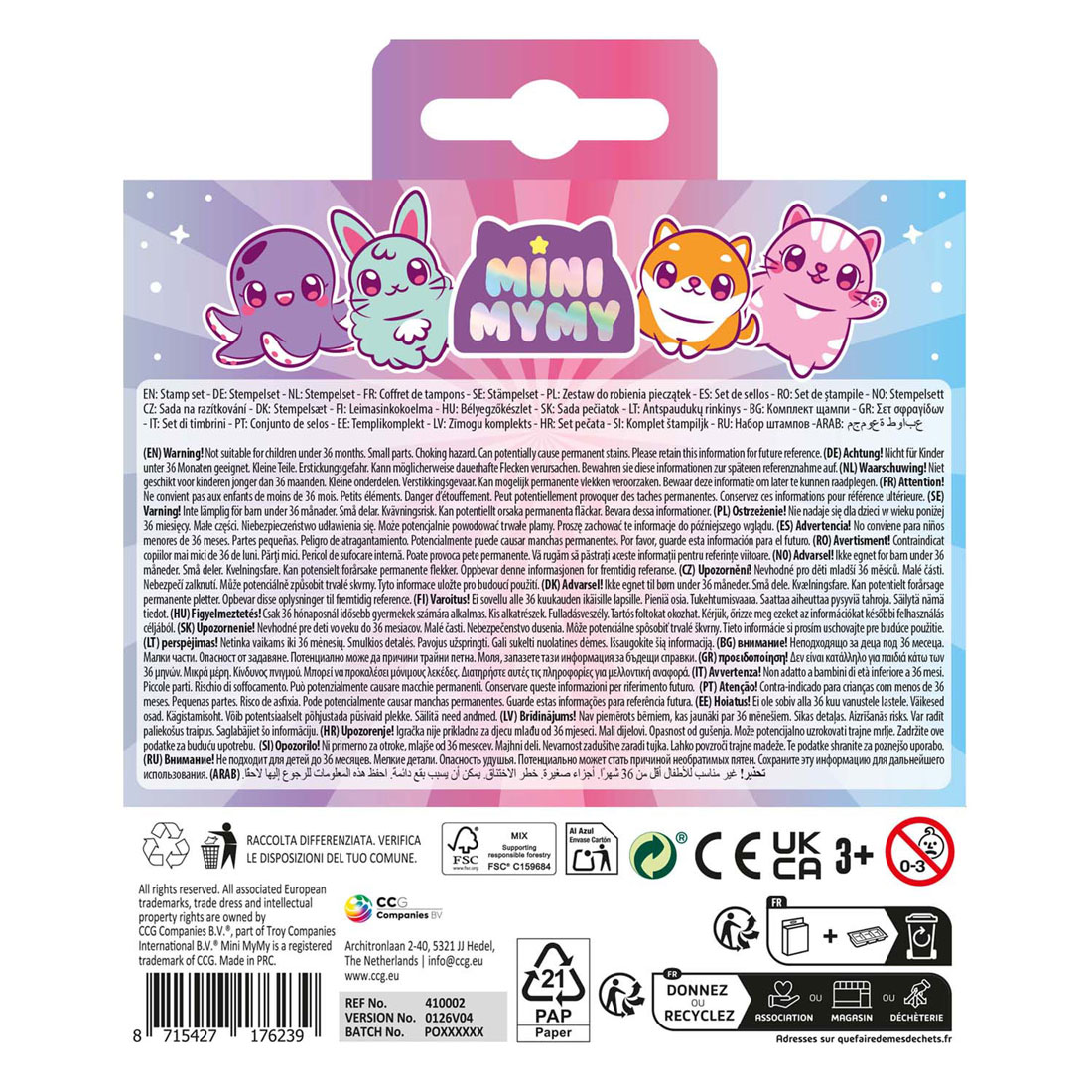 Mini MyMy Zelfinktende Stempels - 12st.