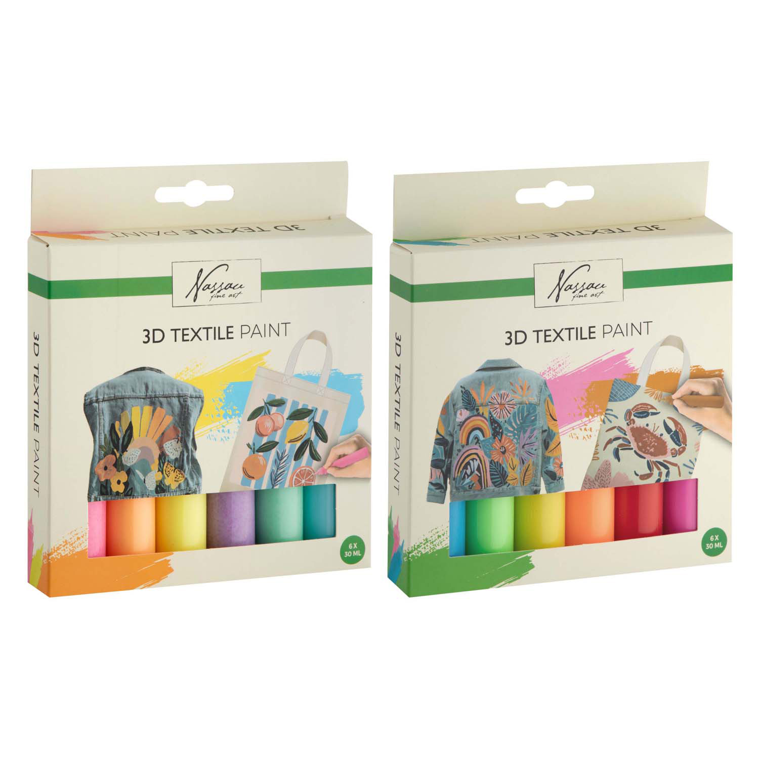 Nassau 3D Textielverf Set - 6st.