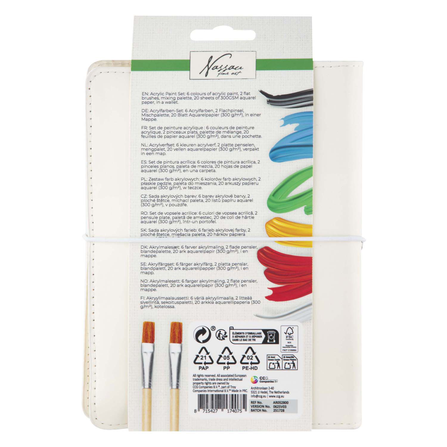 Nassau Acryl Opbergmap incl. Verf en Penselen