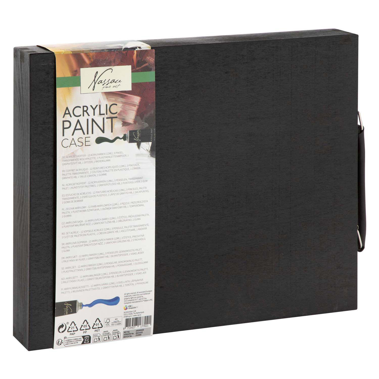 Nassau Zwarte Houten Koffer Acryl Set - 21dlg.
