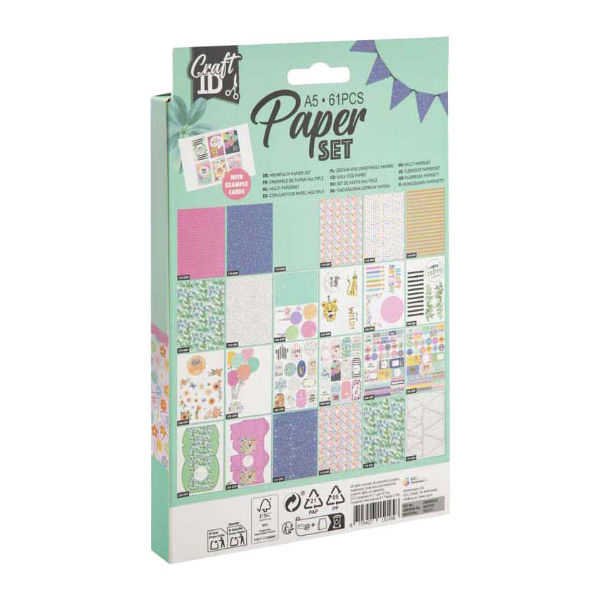 Papierset A5 - 61 Stück.