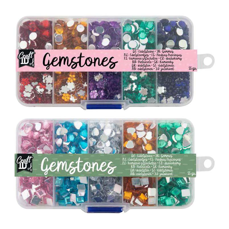 Dekorative Steine ​​in Aufbewahrungsbox – 10 Farben