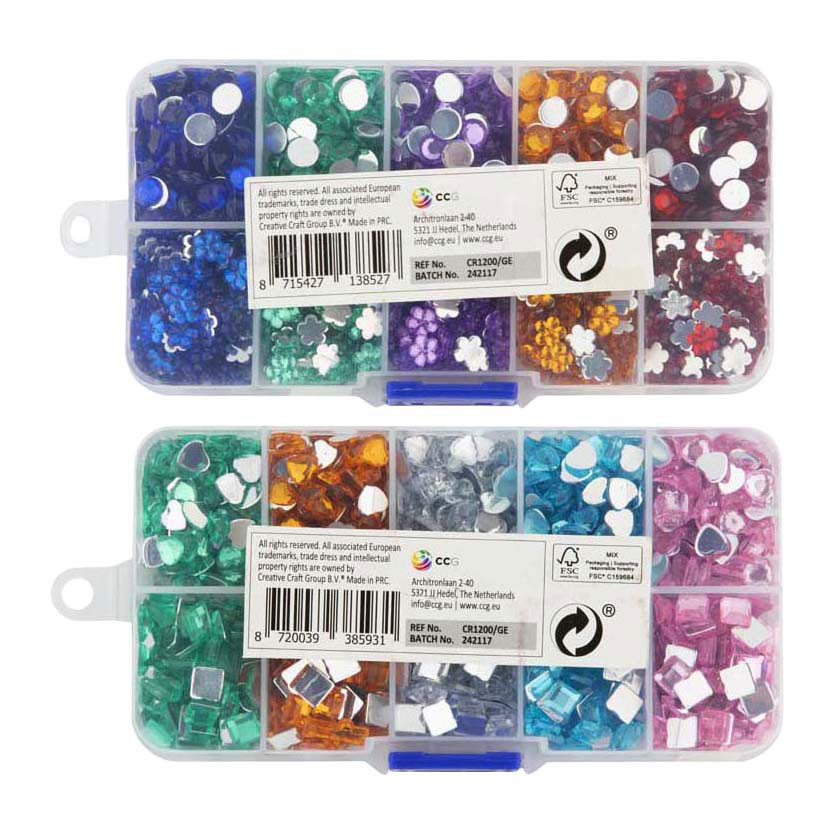 Dekorative Steine ​​in Aufbewahrungsbox – 10 Farben