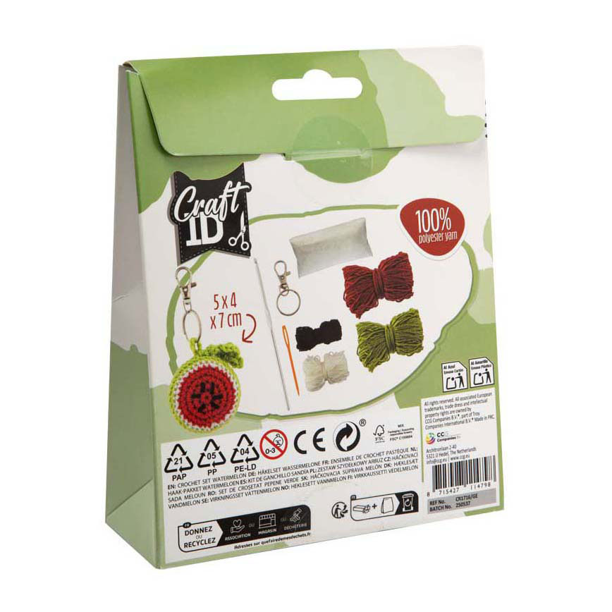 Haakpakket Sleutelhanger Watermeloen - 5x4x7 cm