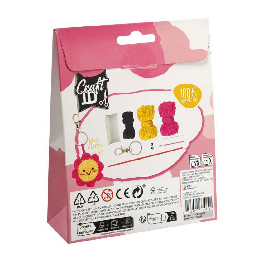 Haakpakket Sleutelhanger Zon - 6,5x2x7,5 cm