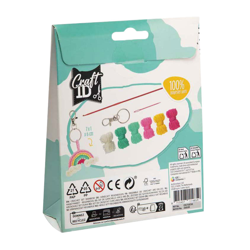 Haakpakket Sleutelhanger Regenboog - 7x1x6 cm