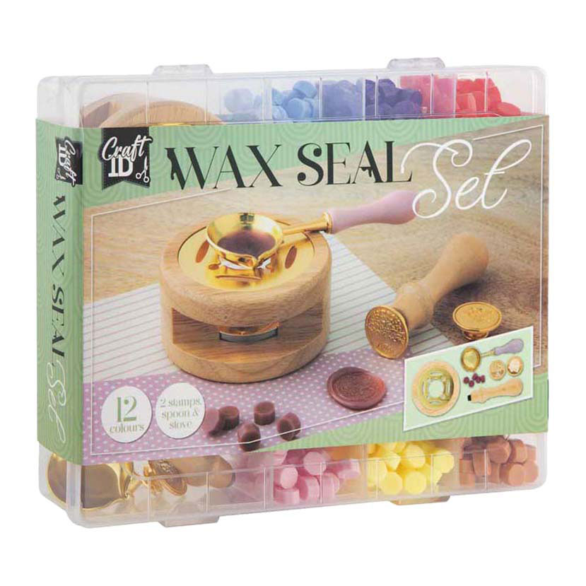 Lakzegel Set - incl. 12 Kleuren, 2 Stempels & Lepel