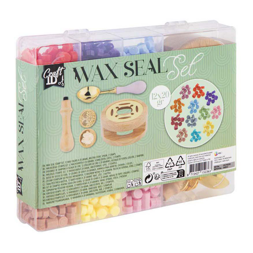 Lakzegel Set - incl. 12 Kleuren, 2 Stempels & Lepel