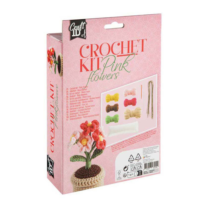 Haakpakket Bloempot Roze Bloemen