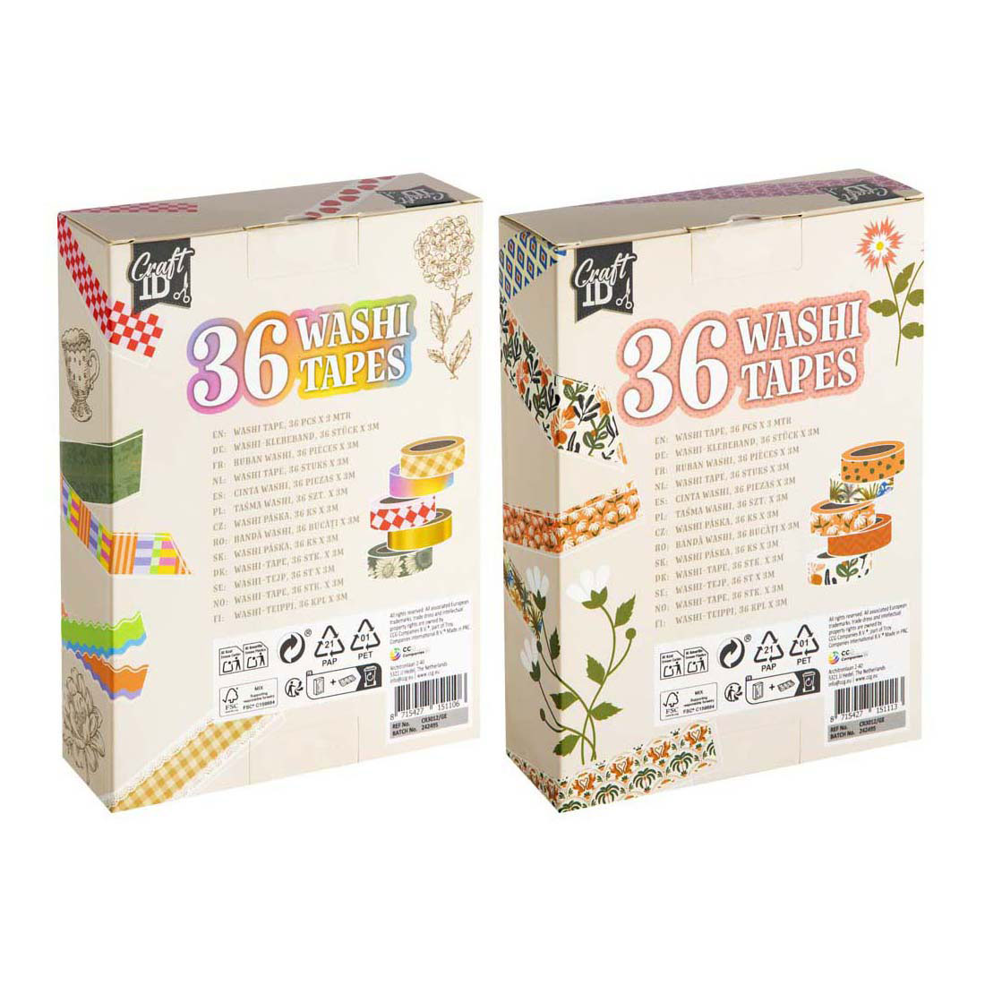 Washi Tape Set 3m - 36st.