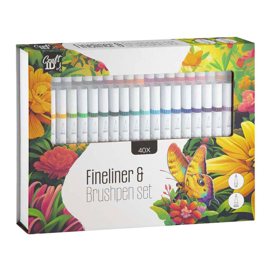 Fineliner & Brushpen Set - 40st.