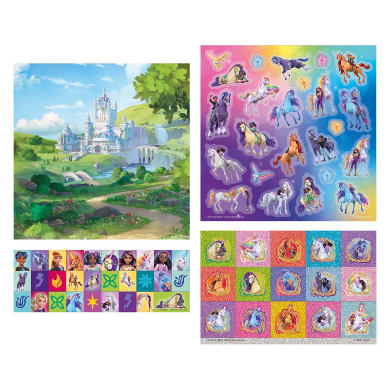 Ensemble d'autocollants Totum Unicorn Academy - 3 planches + 1 fond