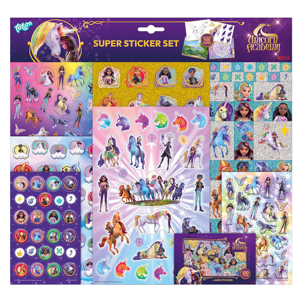 Totum Unicorn Academy Super Stickerset - 8 Vellen