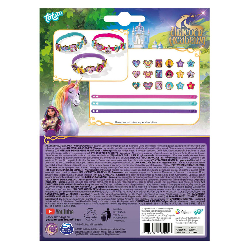 Totum Unicorn Academy 3 Armbanden & 18 Bedels
