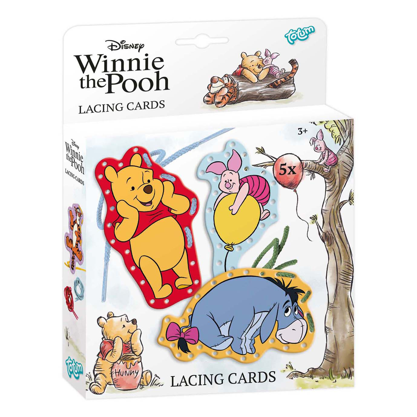 Totum Winnie de Poeh Rijgkaarten incl. Veters - 5st.