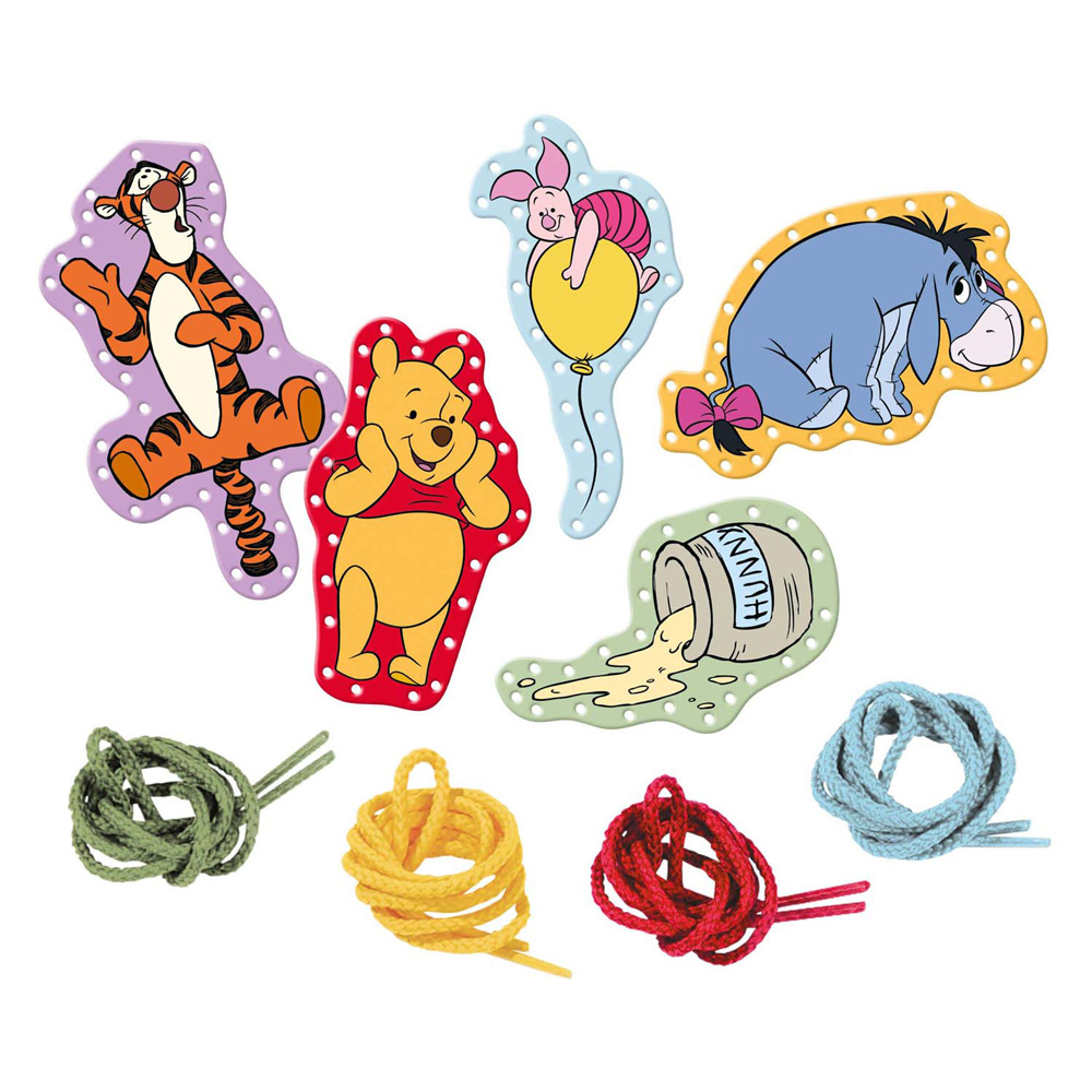 Totum Winnie de Poeh Rijgkaarten incl. Veters - 5st.