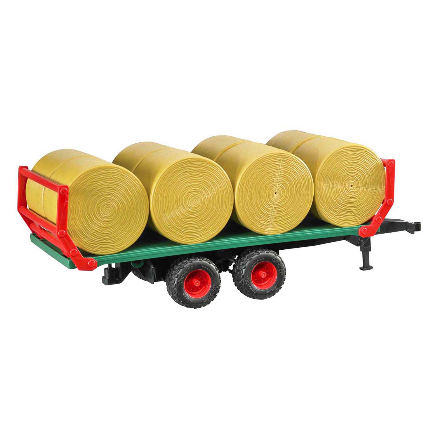 Remorque de transport de balles Bruder avec 8 balles rondes