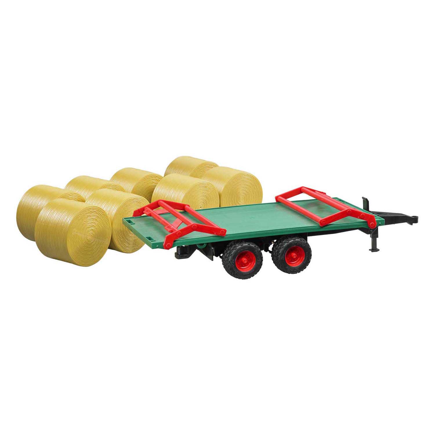 Remorque de transport de balles Bruder avec 8 balles rondes