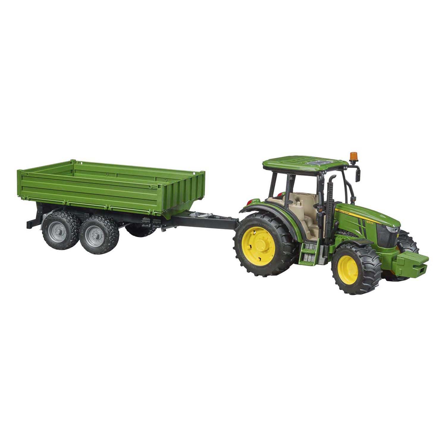 Tracteur Bruder John Deere 5115 M avec remorque