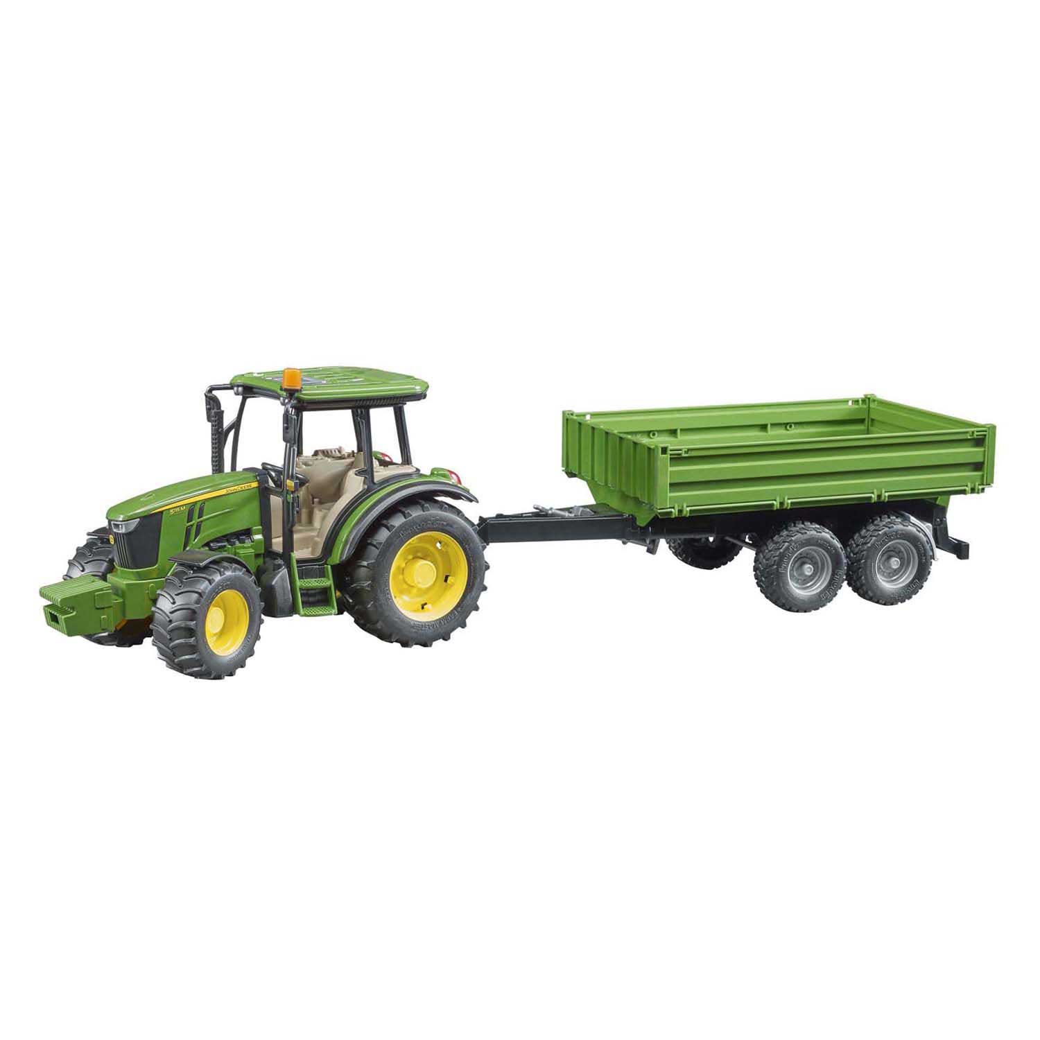 Tracteur Bruder John Deere 5115 M avec remorque