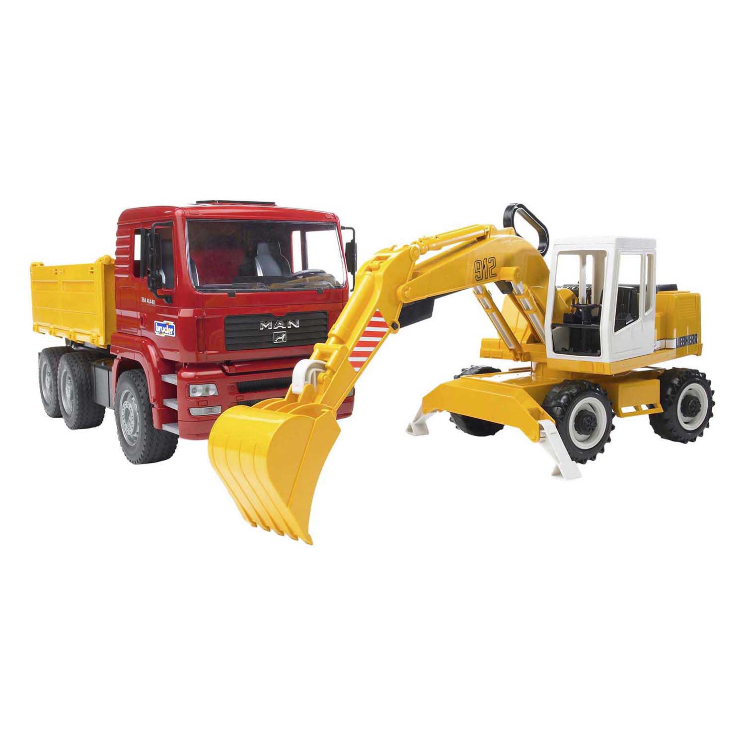 Bruder MAN TGA Kiepwagen met Liebherr Kraan