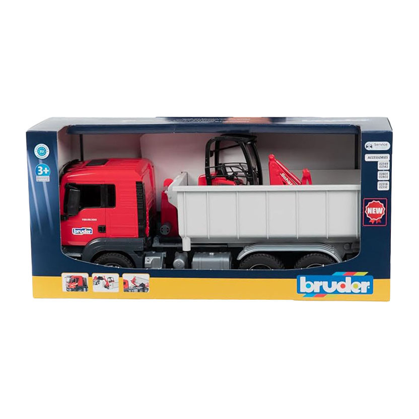 Bruder MAN TGS met Afrolcontainer en Schaffer Hoflader - 1:16