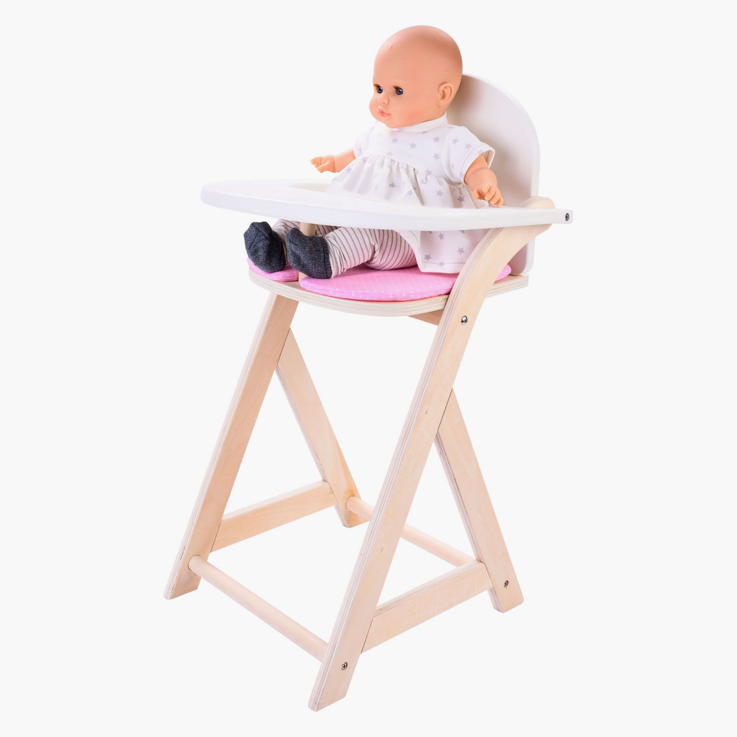 Chaise de poupée Rose/Blanc