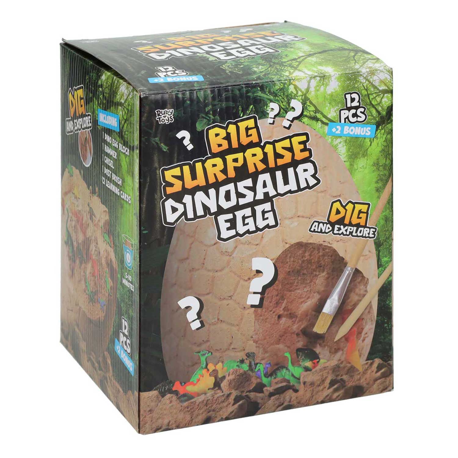 Méga œuf de dinosaure sculpté avec 14 surprises