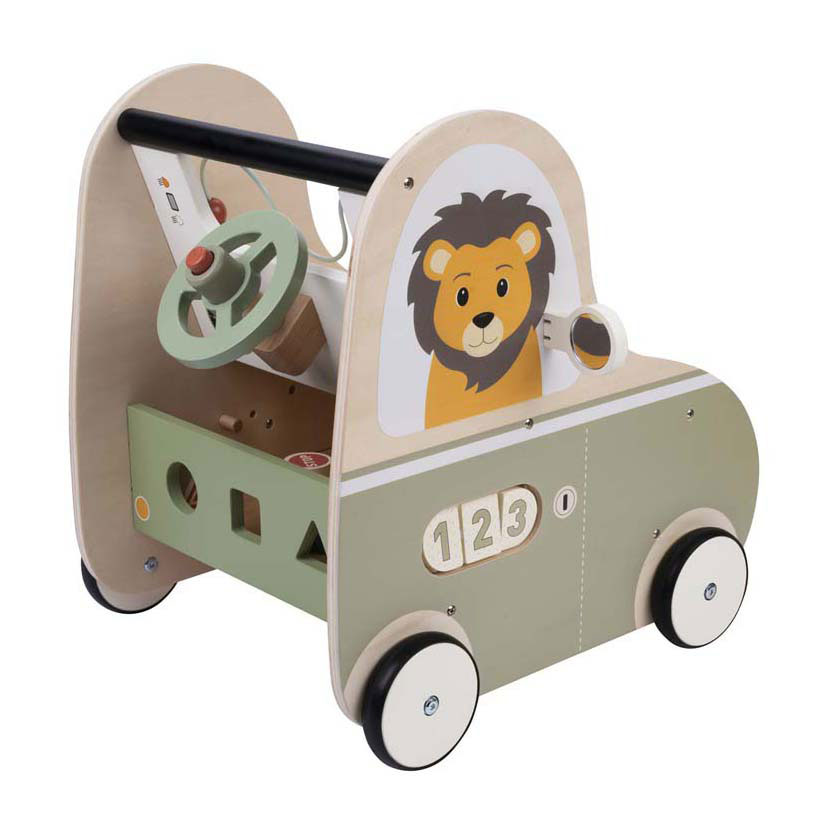 Houten Loopwagen Auto Jack & Jacky