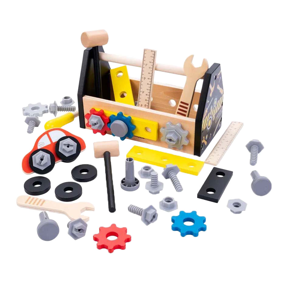 Houten Gereedschapskist Zwart, 33dlg