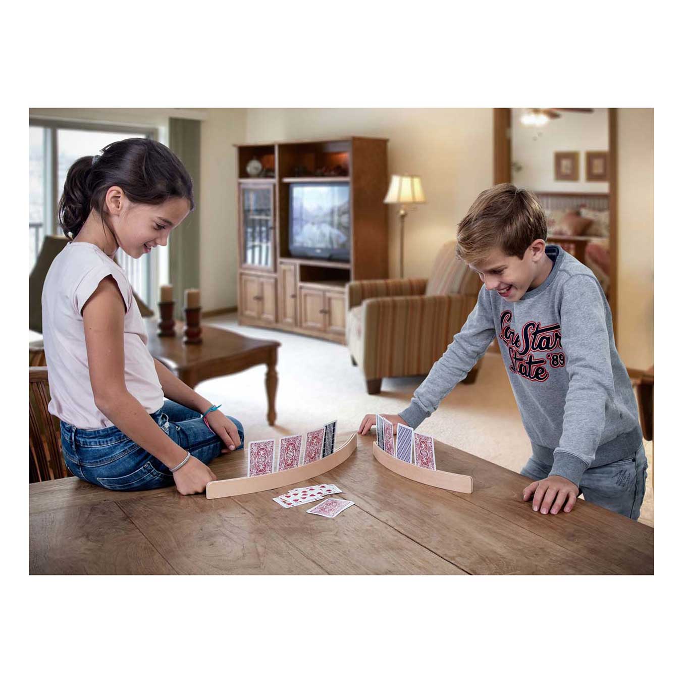 Porte-cartes en bois XL - 4 pièces