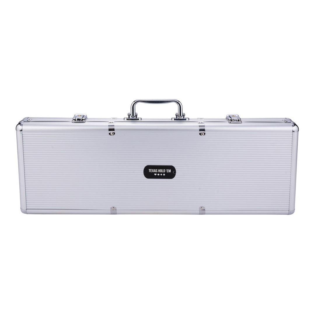 Pokerset in Zilveren Koffer - High Stake 500 chips 14gr.