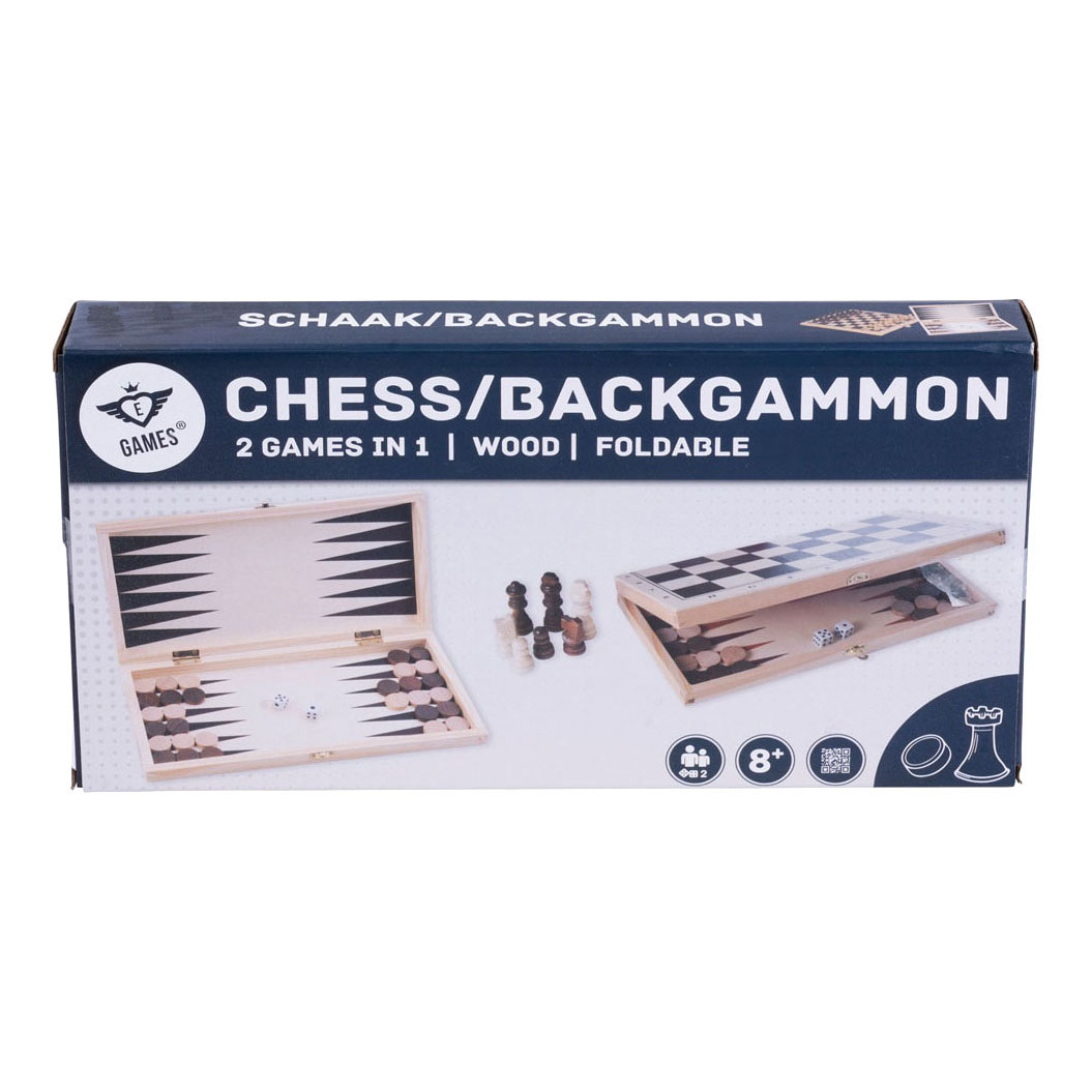 Houten Schaak en Backgammon Set