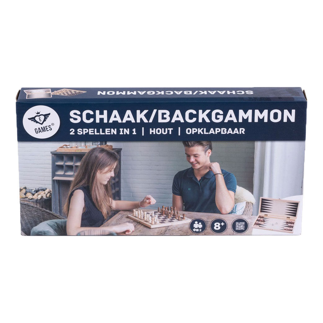 Houten Schaak en Backgammon Set