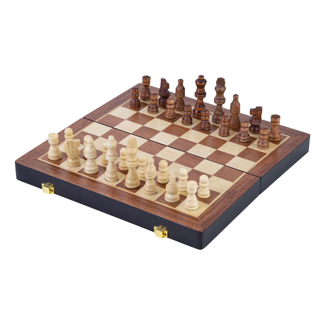 Essenhouten Schaakspel Opklapbaar - 30x30x5,5cm