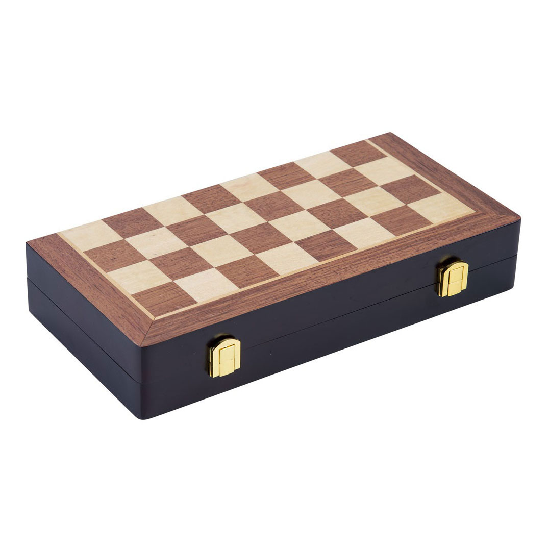 Essenhouten Schaakspel Opklapbaar - 30x30x5,5cm