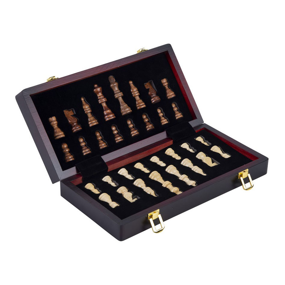 Essenhouten Schaakspel Opklapbaar - 38,5x38,5x5,8cm