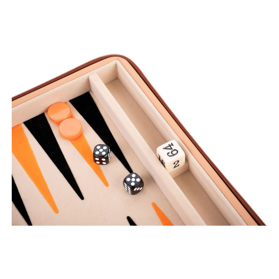 Backgammon Reisspel met Rits - Beige