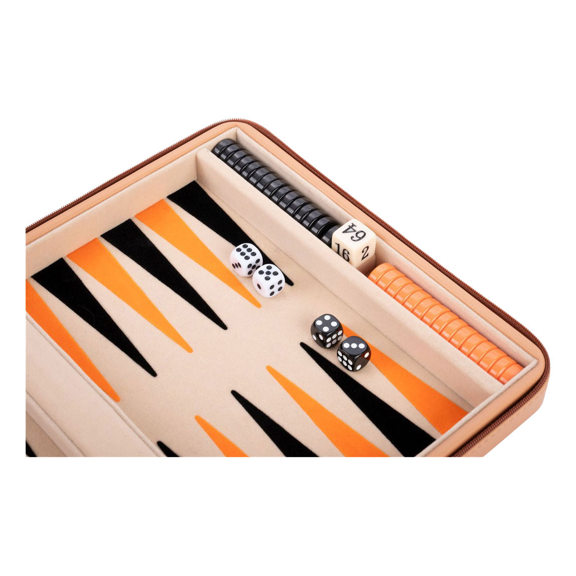 Backgammon Reisspel met Rits - Beige