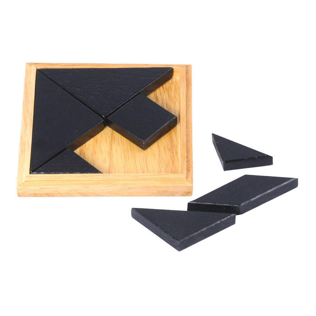 Houten Tangram in Doosje - 13x13cm