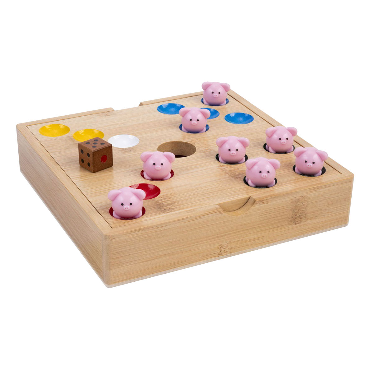 Bamboe Pig Hole Spel met Siliconen Varkentjes