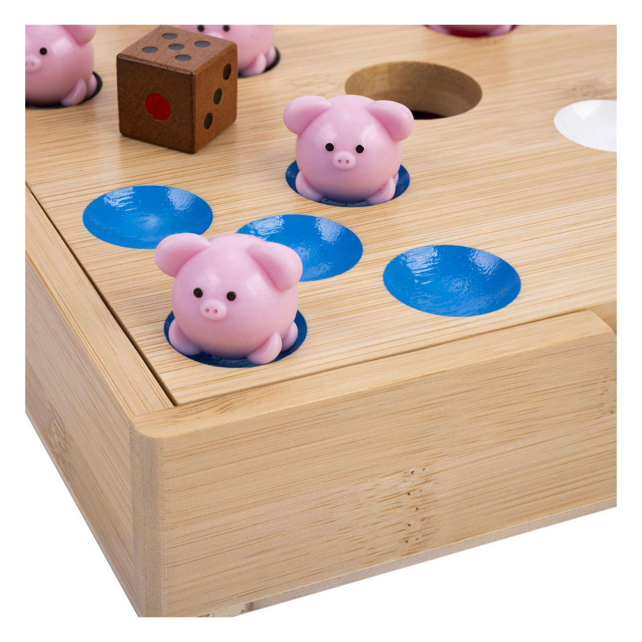 Bamboe Pig Hole Spel met Siliconen Varkentjes