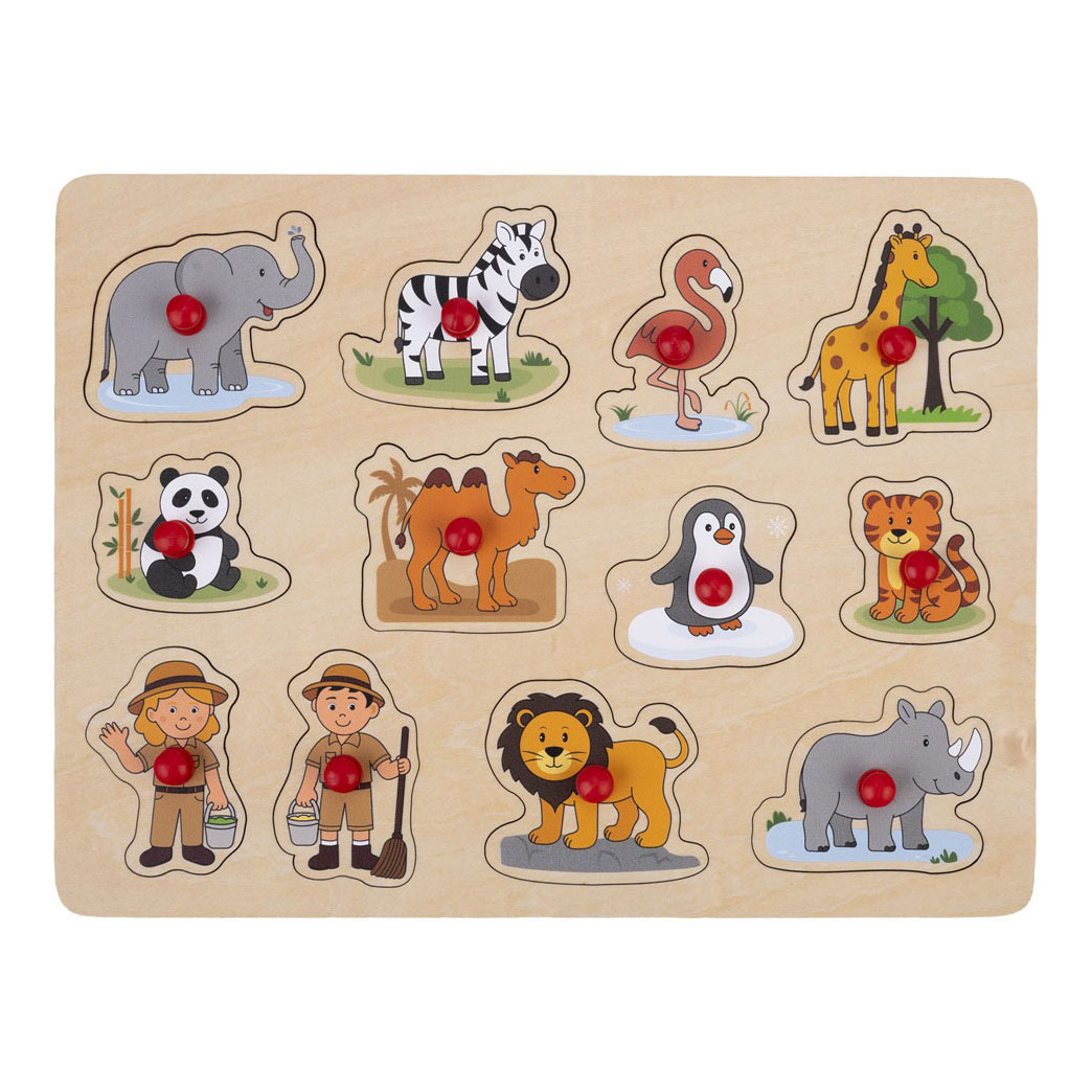 Noppenpuzzel Dierentuin - 12st.