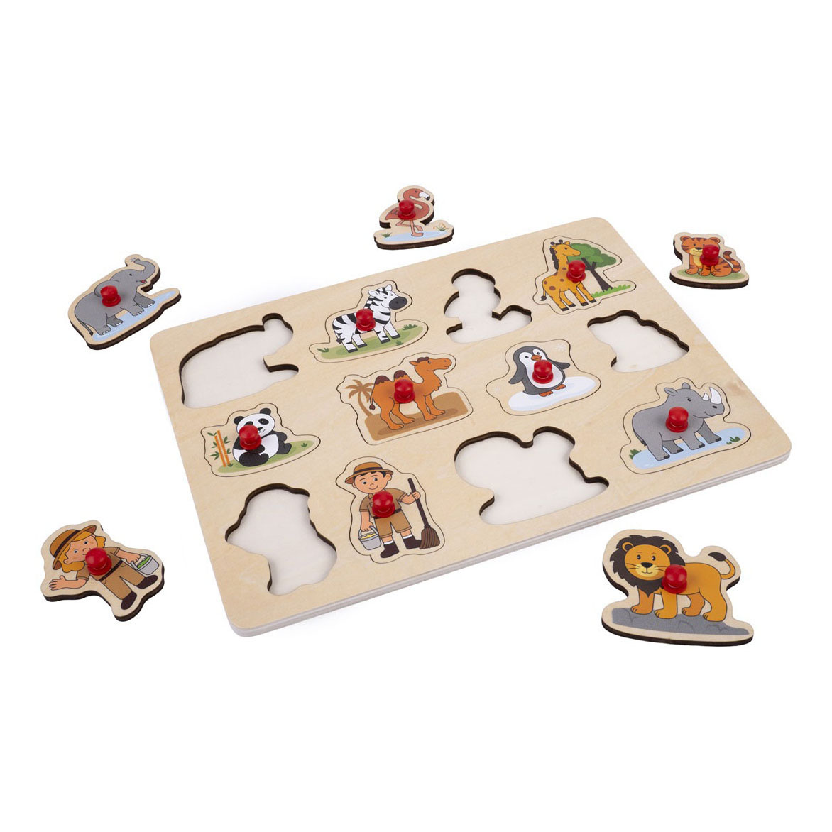 Noppenpuzzel Dierentuin - 12st.